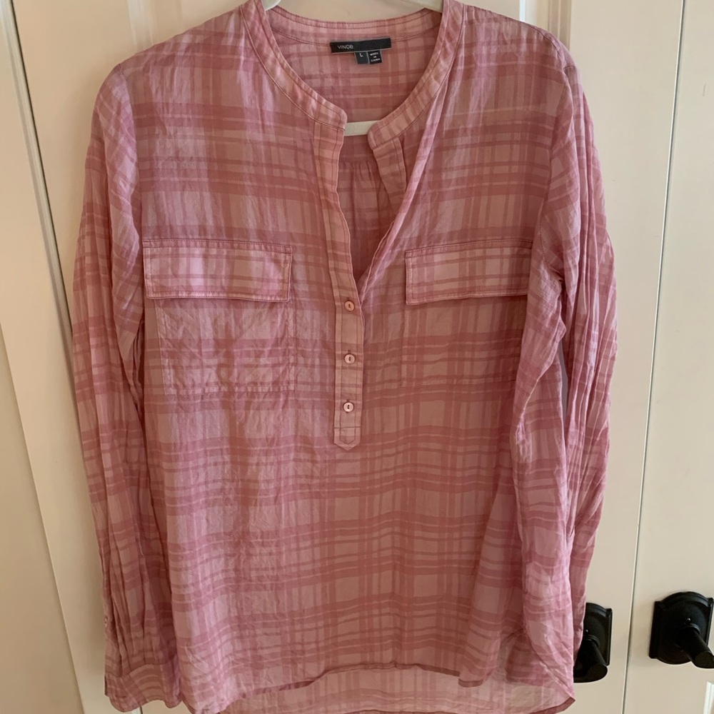 Vince plaid blouse L